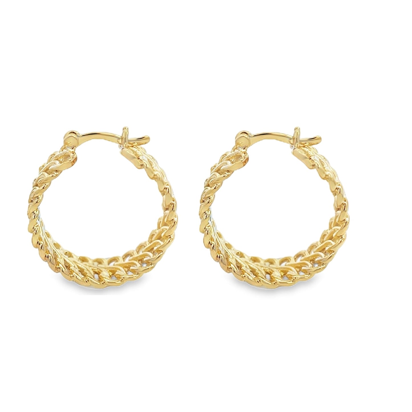 18K Gold Filled Gold Infinity Hoop Earrings | Gold Braided Hoops (J187)-1