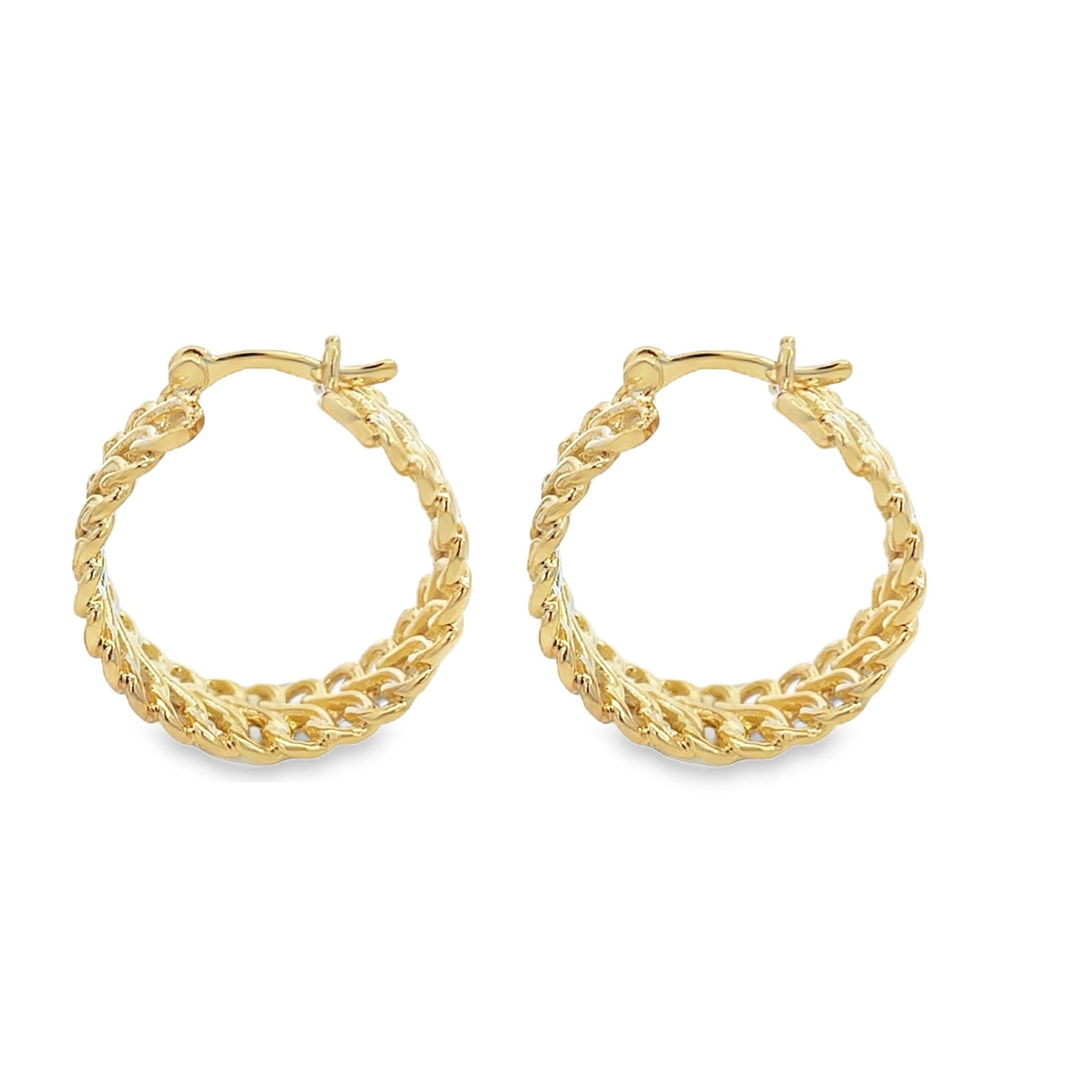 18K Gold Filled Gold Infinity Hoop Earrings | Gold Braided Hoops (J187)-1