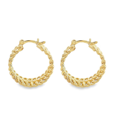 18K Gold Filled Gold Infinity Hoop Earrings | Gold Braided Hoops (J187)-1