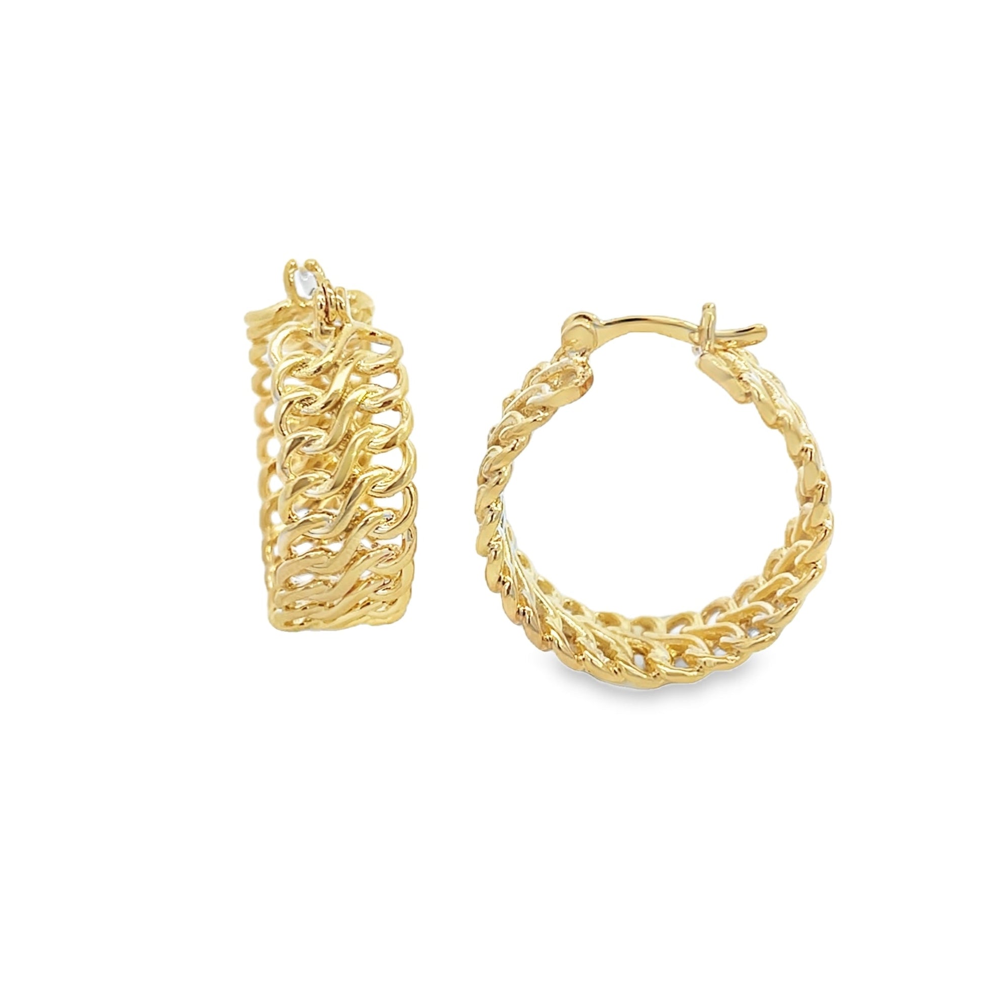 18K Gold Filled Gold Infinity Hoop Earrings | Gold Braided Hoops (J187)-0