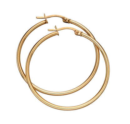 Elements Gold 30mm Hinged Hoop Earrings-0