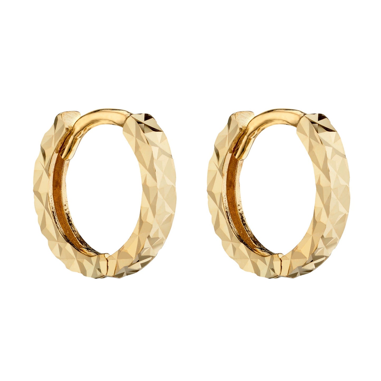 Elements Gold Diamond Cut Hoop Earrings-0