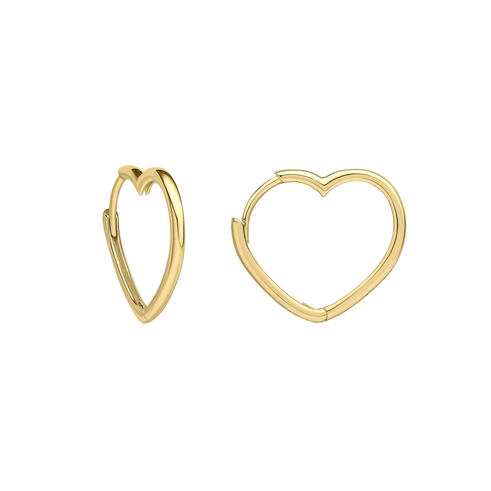 Elements Gold Open Heart Hoop Earrings-0