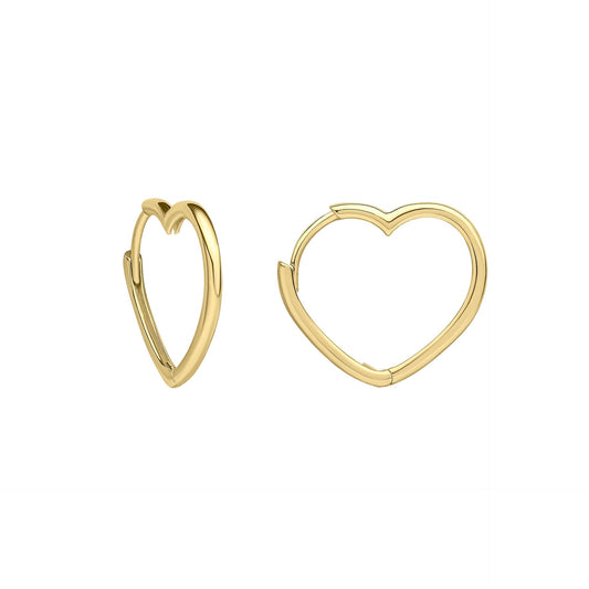 Elements Gold Open Heart Hoop Earrings-0