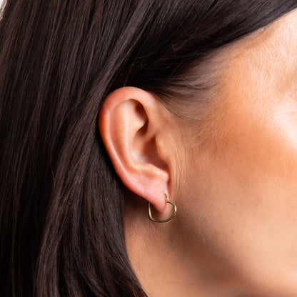 Elements Gold Open Heart Hoop Earrings-1