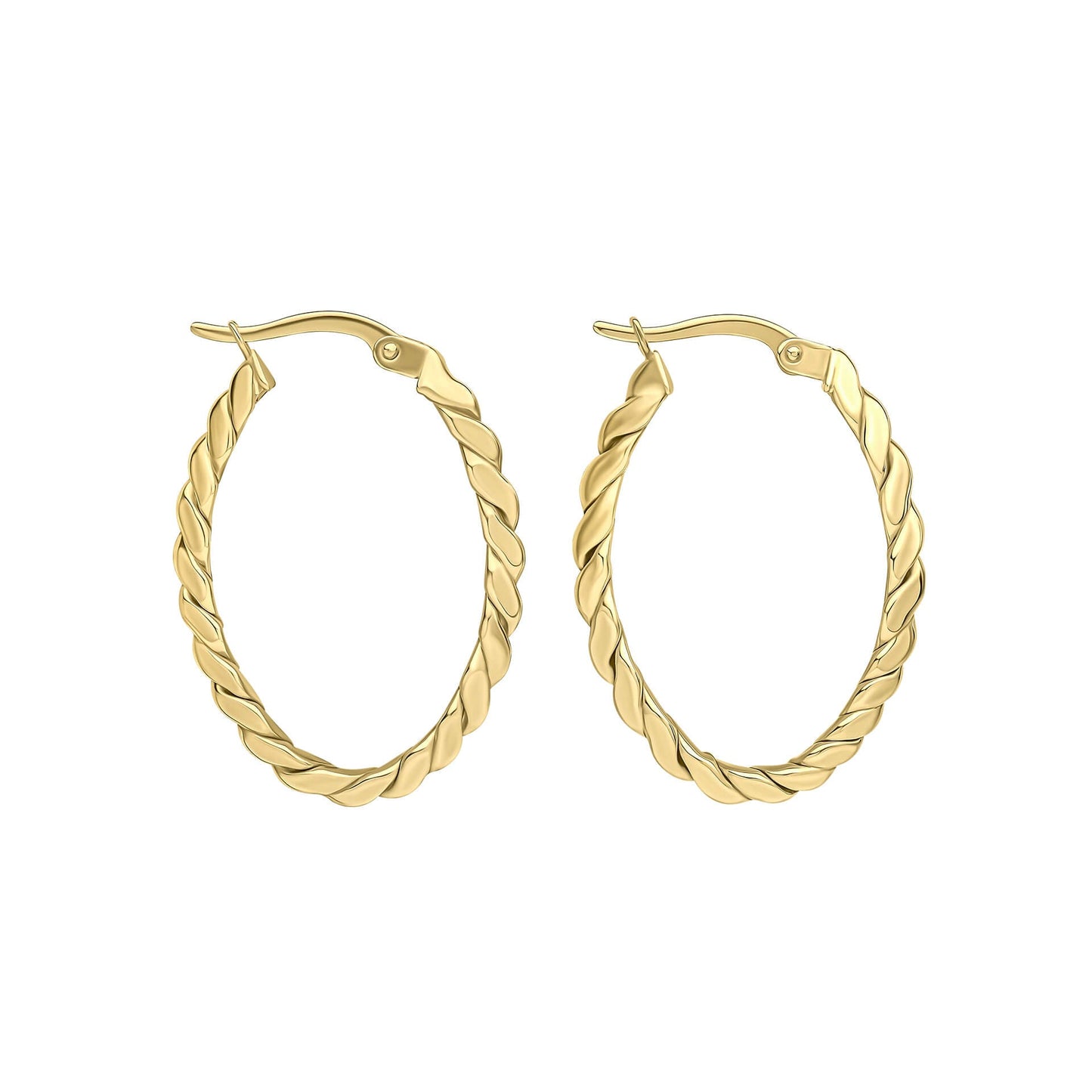 Elements Gold Twisted Rope Hoop Earrings-0