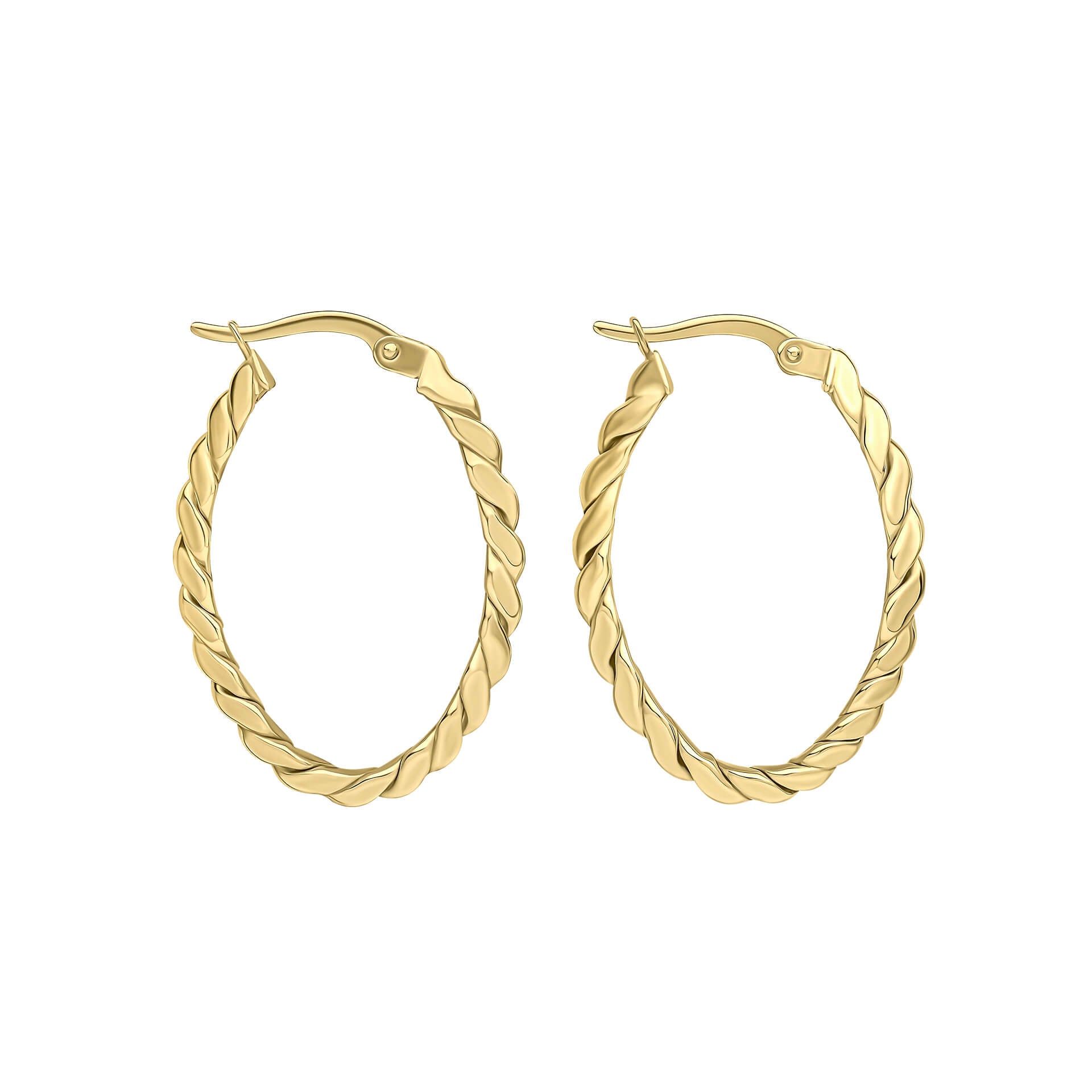 Elements Gold Twisted Rope Hoop Earrings-0