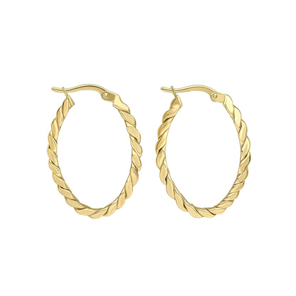 Elements Gold Twisted Rope Hoop Earrings-0