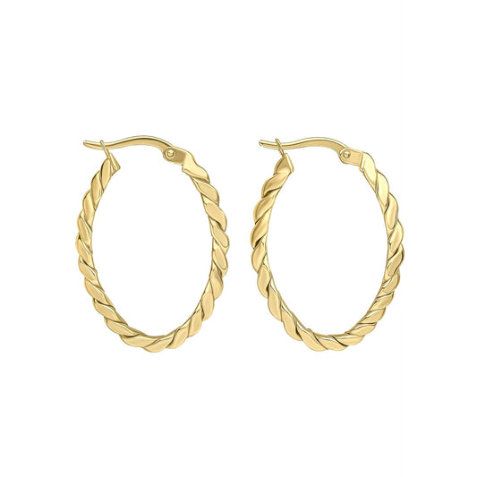 Elements Gold Twisted Rope Hoop Earrings-0