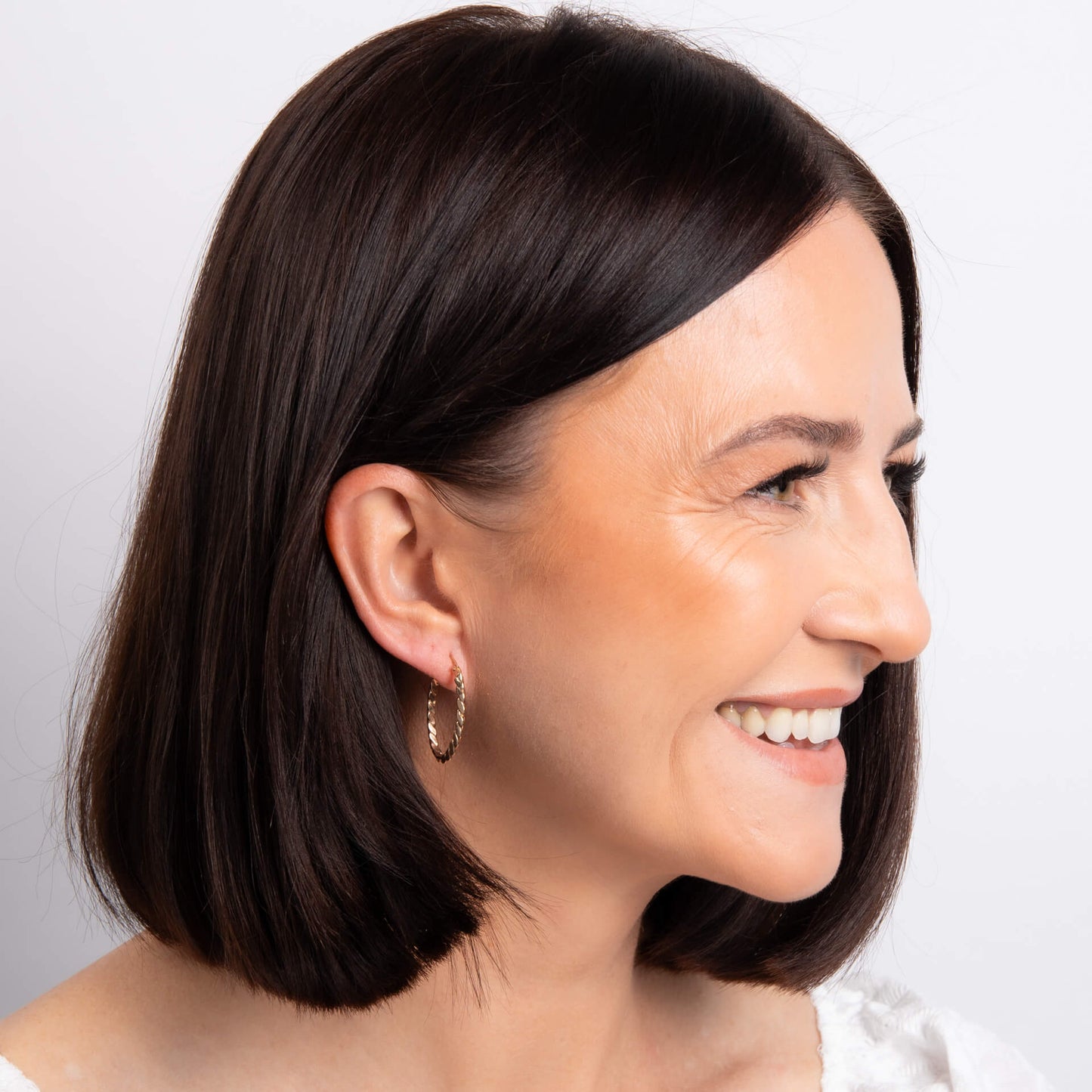 Elements Gold Twisted Rope Hoop Earrings-2