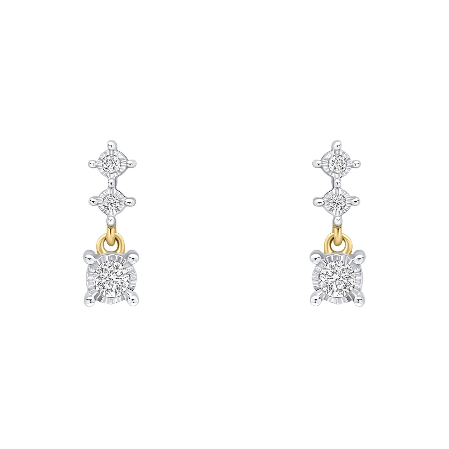 Elements Gold Diamond Trilogy Drop Earrings-0