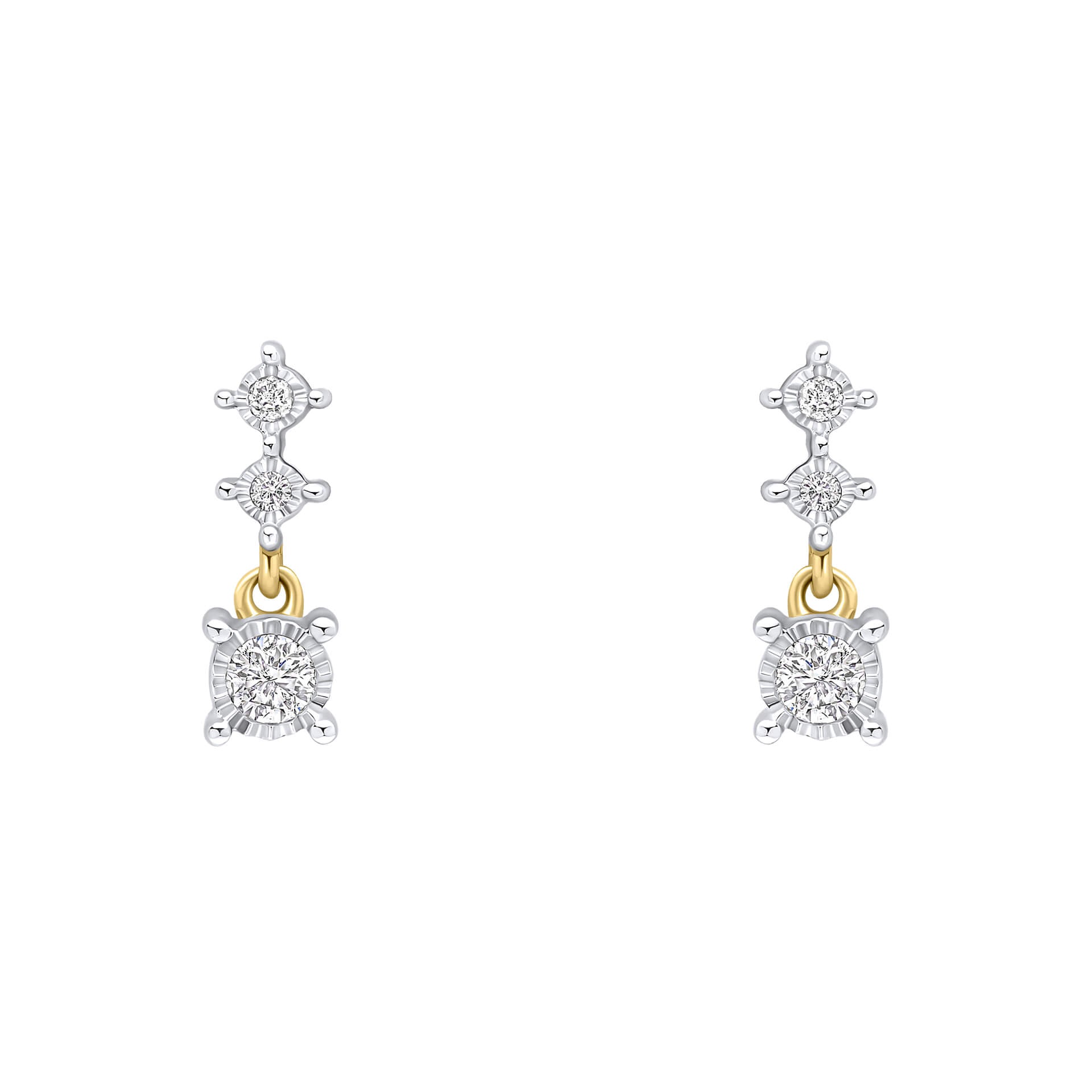 Elements Gold Diamond Trilogy Drop Earrings-0