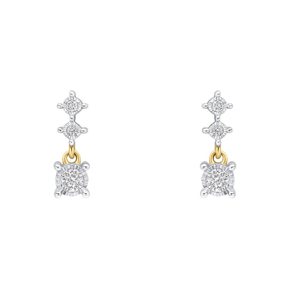Elements Gold Diamond Trilogy Drop Earrings-0