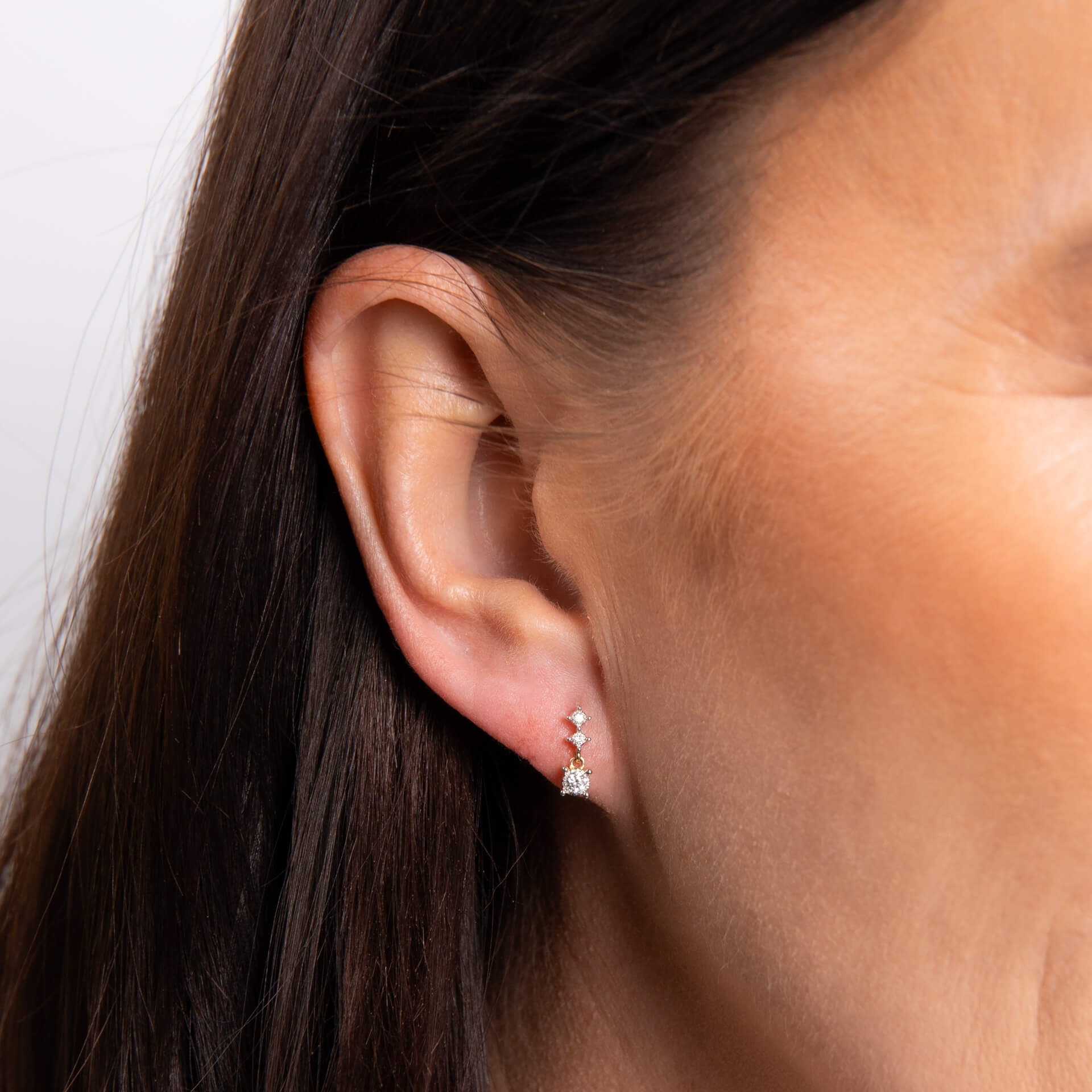 Elements Gold Diamond Trilogy Drop Earrings-1