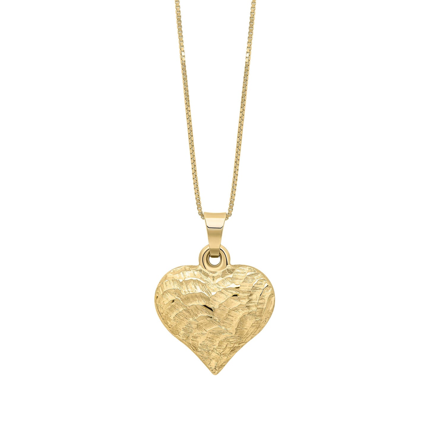 Elements Gold Heart Ripple Texture Pendant-0