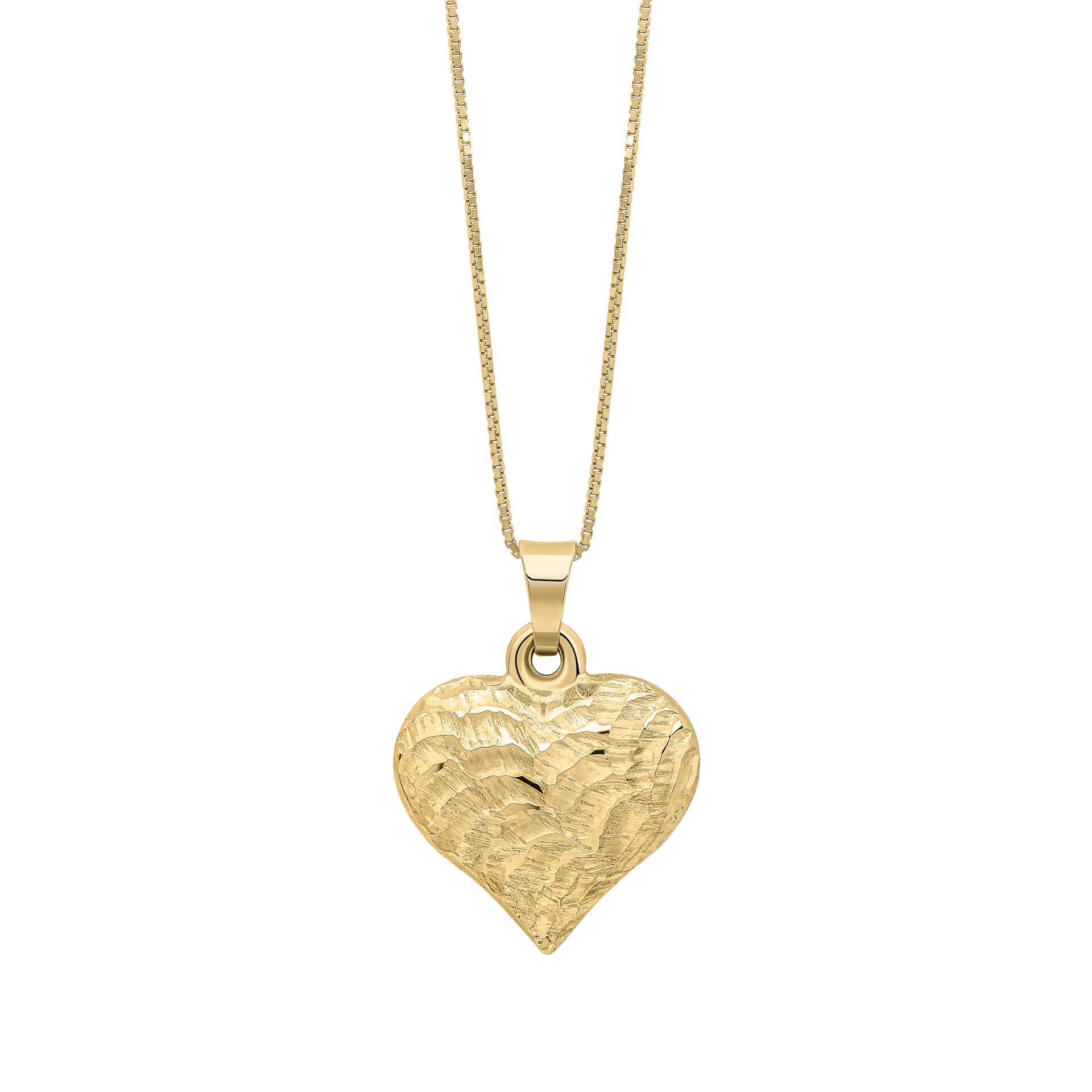 Elements Gold Heart Ripple Texture Pendant-0