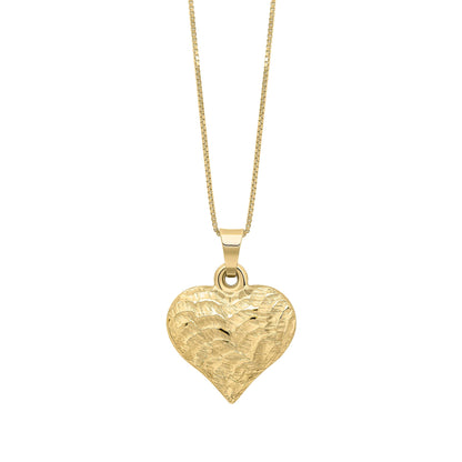 Elements Gold Heart Ripple Texture Pendant-0