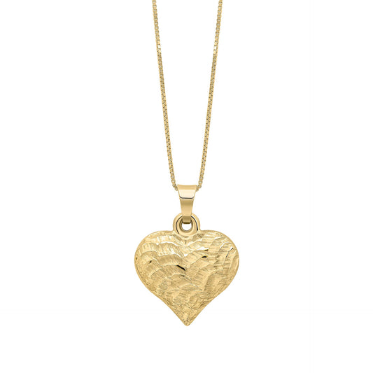Elements Gold Heart Ripple Texture Pendant-0