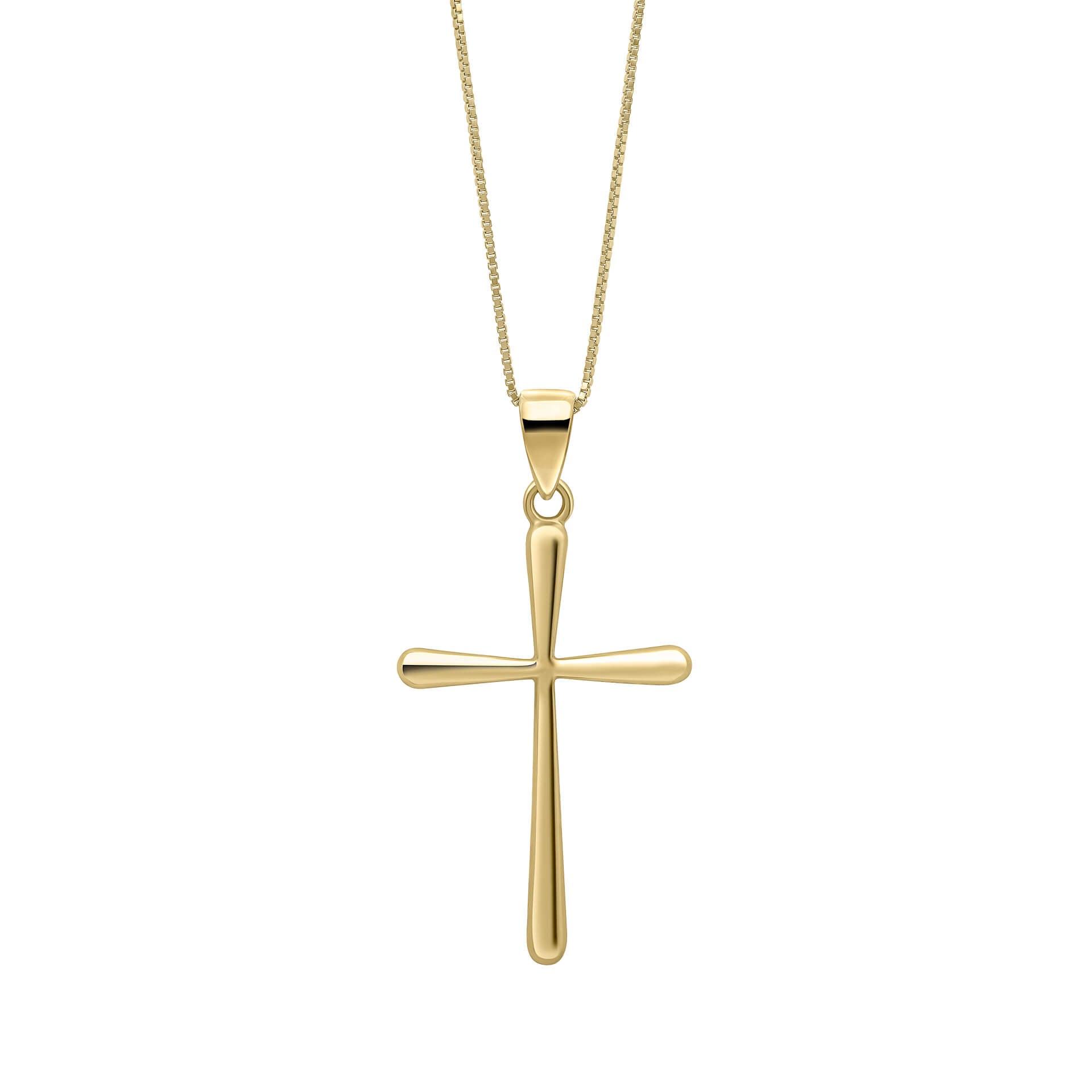 Elements Gold Tapered Cross Pendant-0