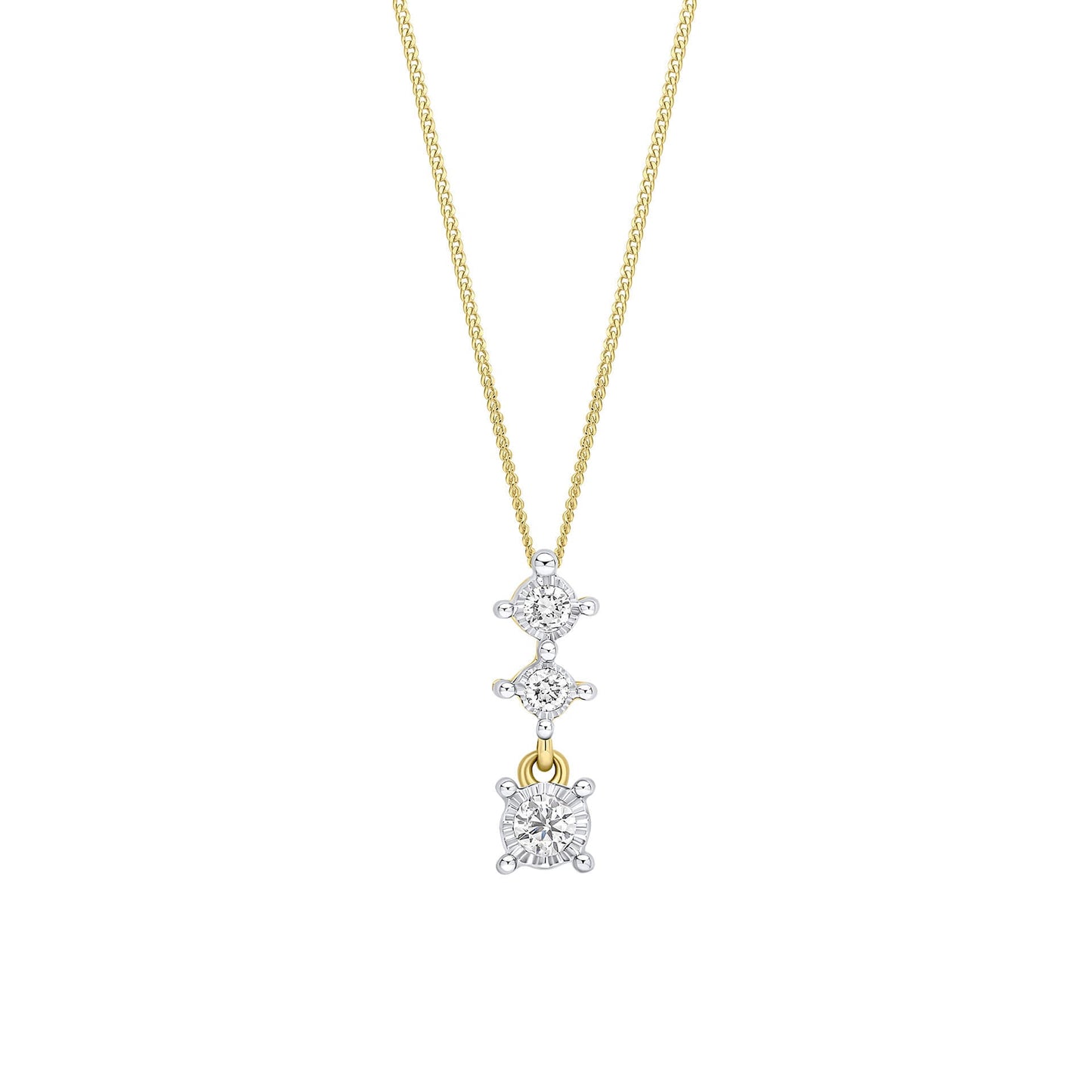 Elements Gold Diamond Trilogy Drop Pendant-0