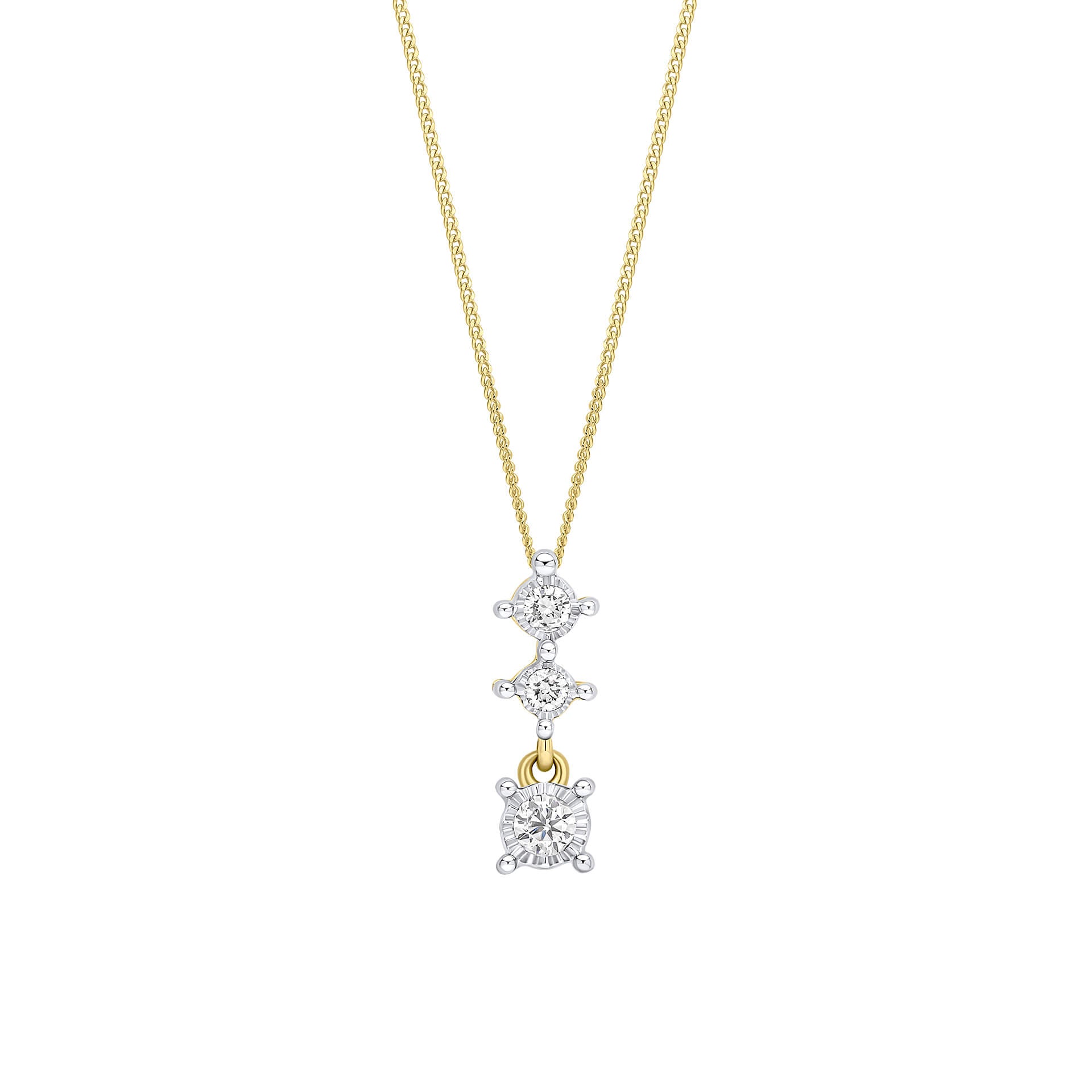 Elements Gold Diamond Trilogy Drop Pendant-0
