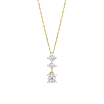 Elements Gold Diamond Trilogy Drop Pendant-0