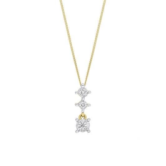 Elements Gold Diamond Trilogy Drop Pendant-0