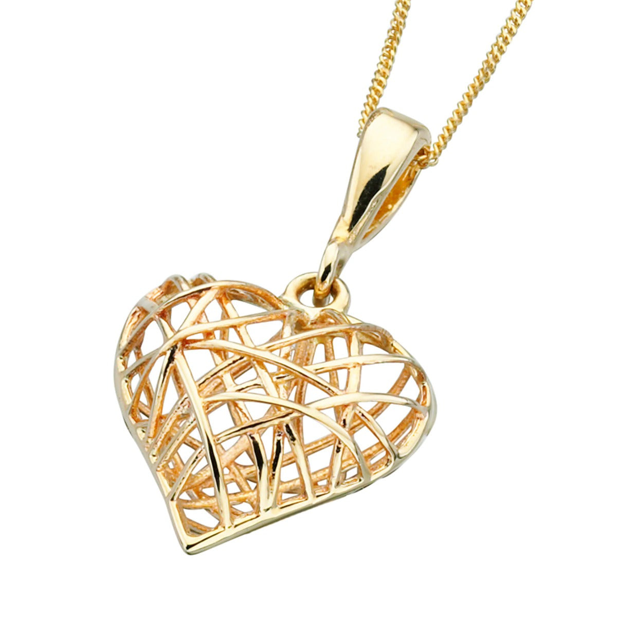 Elements Gold Caged Heart Pendant-3