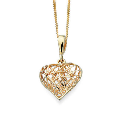 Elements Gold Caged Heart Pendant-0