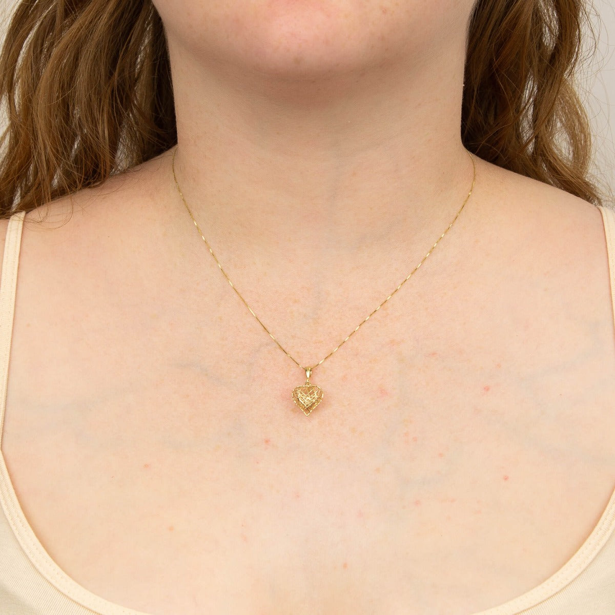 Elements Gold Caged Heart Pendant-1